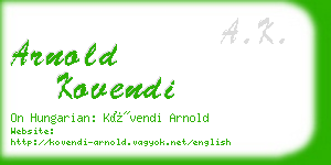 arnold kovendi business card